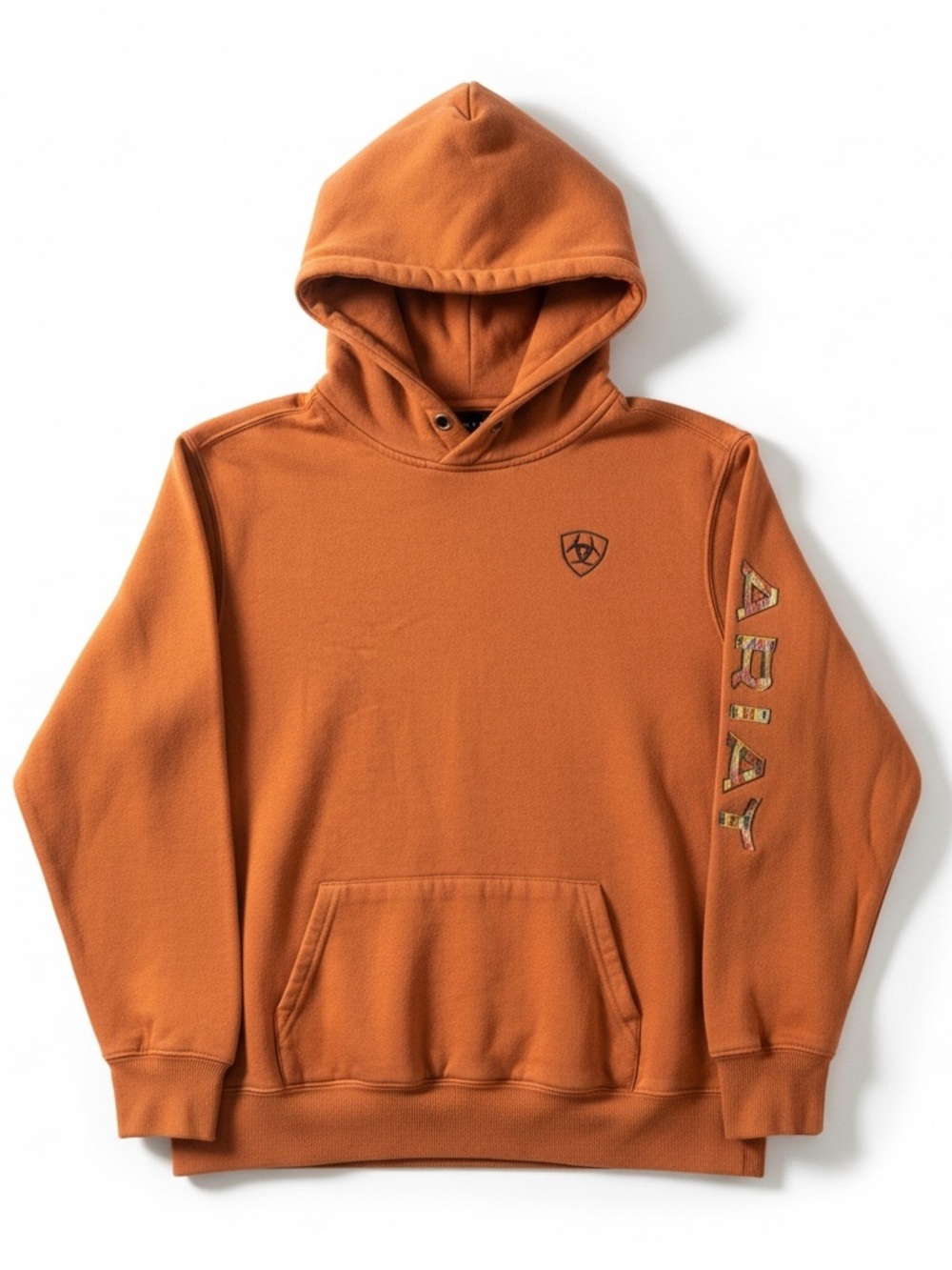 Ariat Men's Hooded Sweatshirt in Rust Orange Size Small